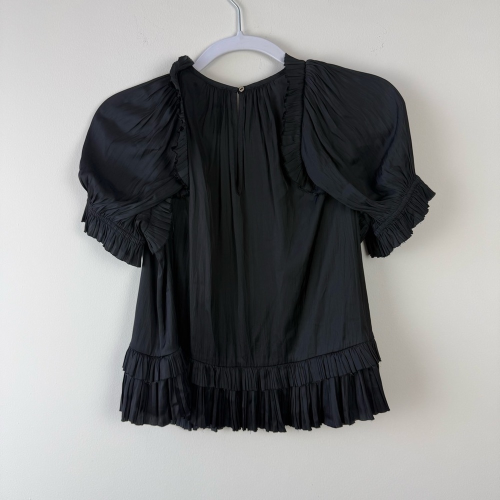 Ulla Johnson Black Short Sleeve Blouse Top - Picture 4 of 5